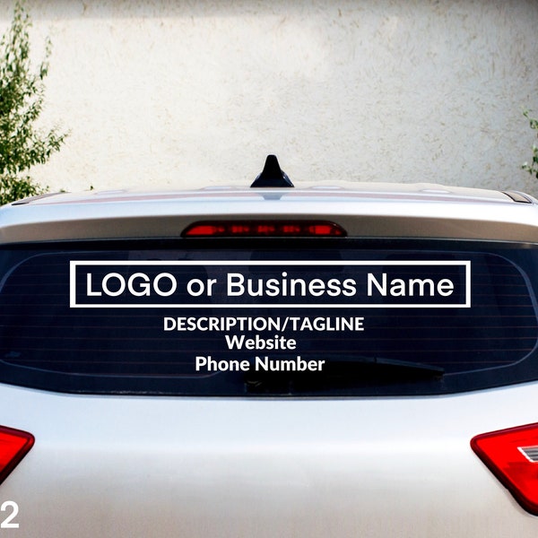 Business Car Window Decal, Company Logo Car Sticker, Custom Car Truck Van Business Signage, Personalised Vehicle Lettering for Business