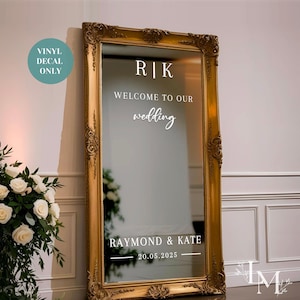 Welcome to Our Wedding Mirror Decal Personalised Welcome Sign Decal for Reception Mirror Custom Wedding Welcome Sticker for Mirror Signage