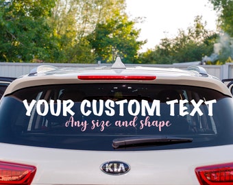 Personalised Car Decal, Custom Windshield Sticker, Large Vinyl for Shop windows Truck Camper Van Boat, Business Car Decal, Custom Logo Decal