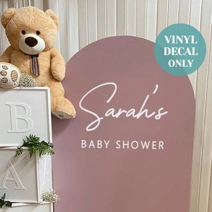 Custom Baby Shower Vinyl Decal for Arch Backdrop DIY Personalised Vinyl Decal for Baby Shower Party Decoration Custom Name Backdrop Decal