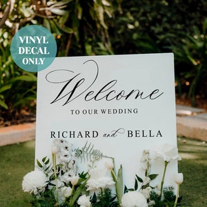 Custom Decal for Flower Box Wedding Sign, DIY Planter Box Welcome Sign, Flower Box Sign Decal, Custom Wedding Sign Decal for Entrance Sign