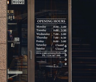 Adesivo Per Vetrina Orari Di Negozio Personalizzabili - TenStickers