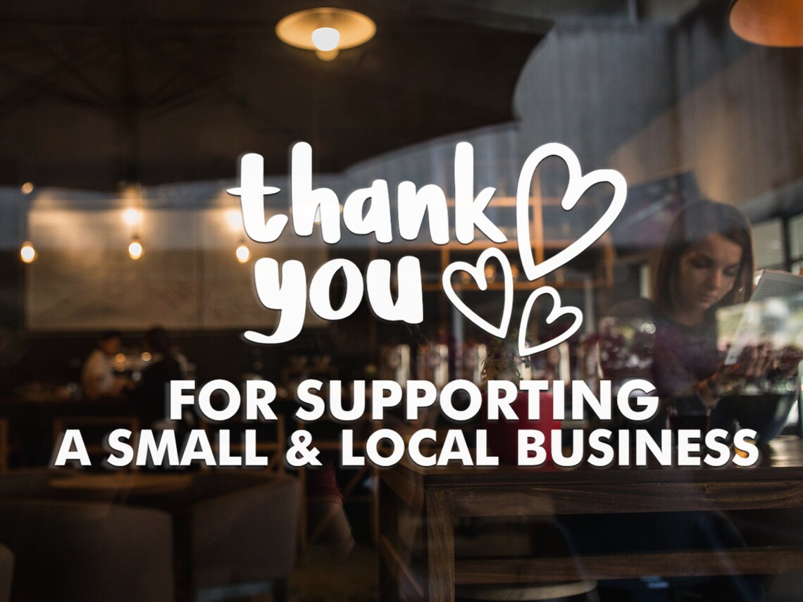 Thank You For Supporting A Small & Local Business decal shop Etsy