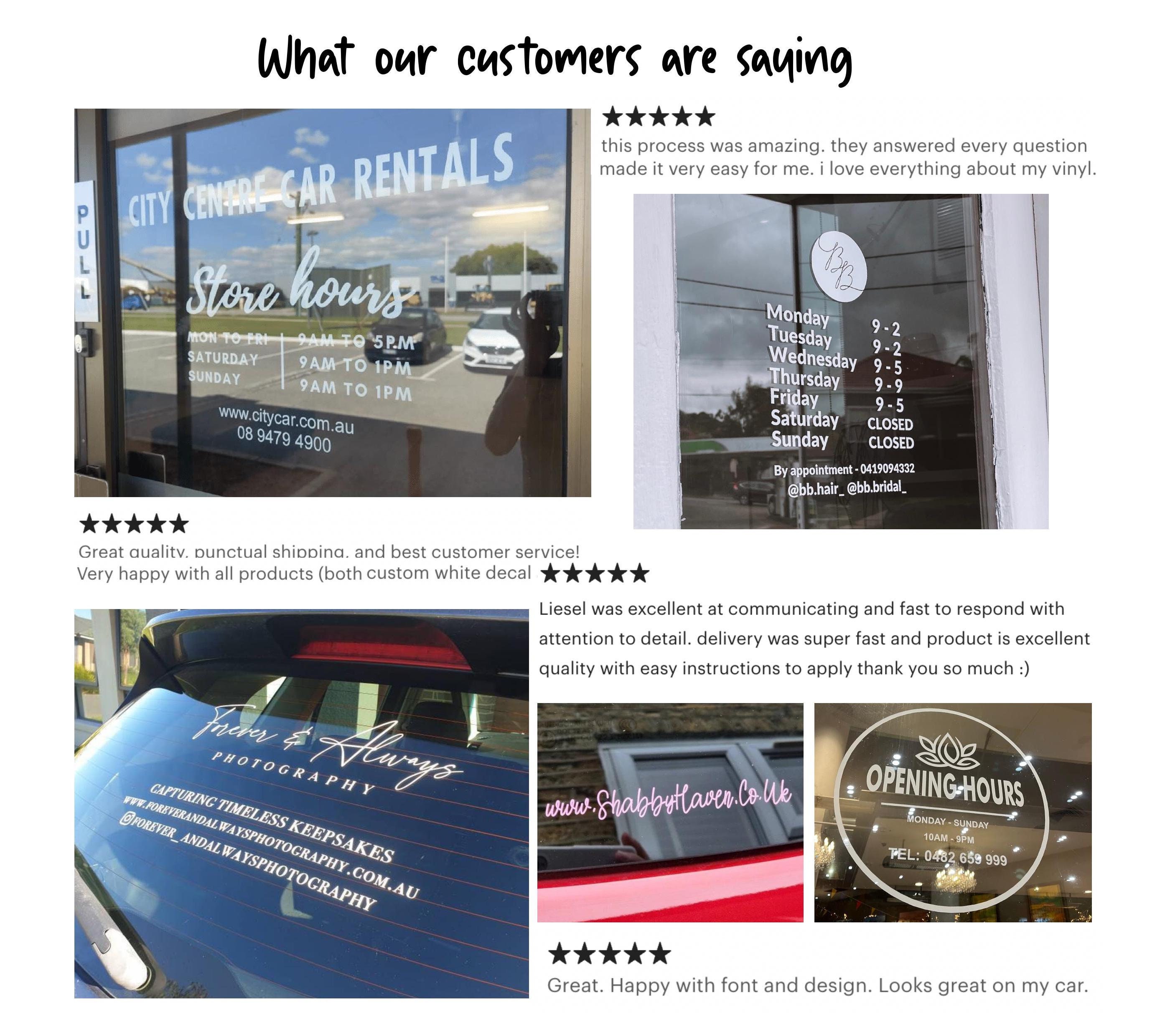 Window Sticker Opening Store Store Hours Window/door Decal, Custom Store Window Sign, Business Hours ...