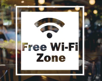 Free Wifi Sticker Vinyl Decal | Wifi Stickers | Internet Wifi decals | Business Shop Stickers | Wifi window sticker