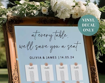 At every table Vinyl Wedding Seating Chart Decal Custom Table Chart Mirror Sticker Welcome Wedding Mirror Decal for Reception Welcome Sign