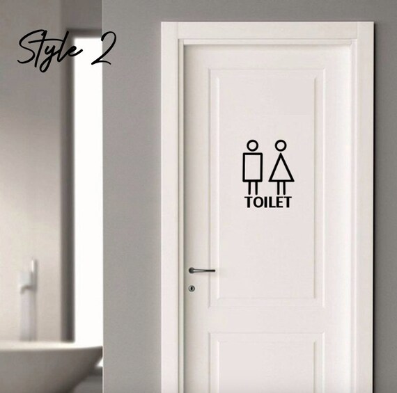 Bathroom Vinyl Sticker Toilet Door Decal Door Stickers - Etsy Singapore Bathroom Vinyl Sticker Toilet Door Decal Door Stickers - Etsy Singapore