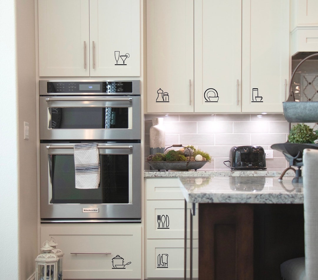 Kitchen Decal, Airbnb Kitchen Label, Office Pantry Decal, Set
