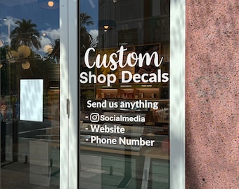 Custom Business Door Decal, Custom Shop Window Sign, Salon Boutique Door Decal, Business Logo Decal, Personalised Vinyl Lettering for Window