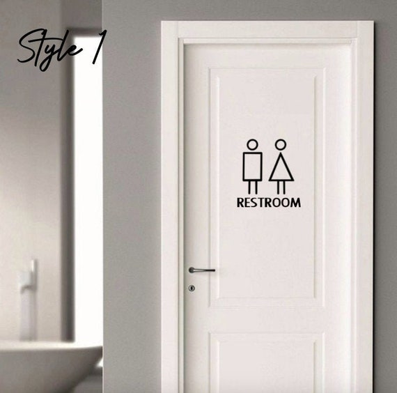 Bathroom door stickers deals