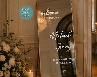 Welcome To Our Wedding Decal For Welcome Sign, Personalised Welcome Mirror Vinyl, Wedding Entrance Decor