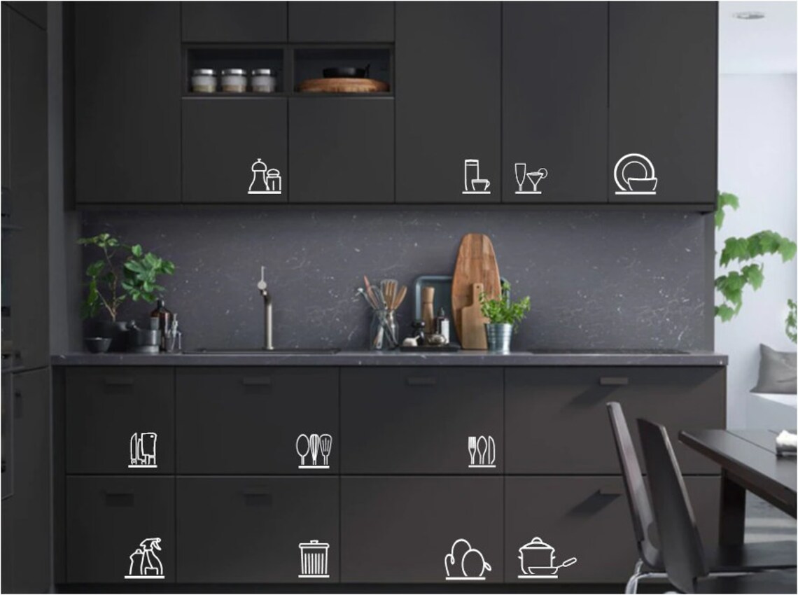 Kitchen Cabinet Decal Airbnb Kitchen Label Office Pantry - Etsy