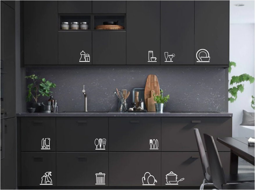 Kitchen Cabinet Decal Airbnb Kitchen Label Office Pantry - Etsy