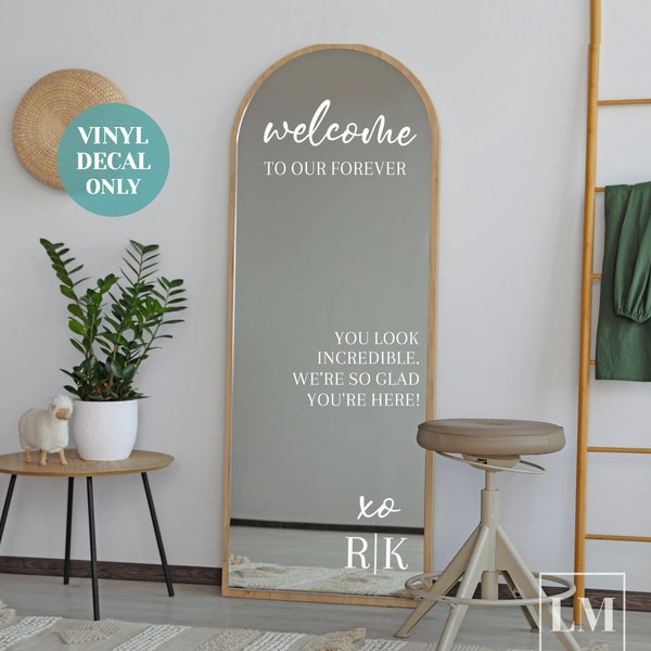 Selfie Mirror Sign Personalised Wedding Welcome Decal Welcome To Our Wedding Mirror Sign Decal Wedding Entrance Welcome Sign Mirror Decal