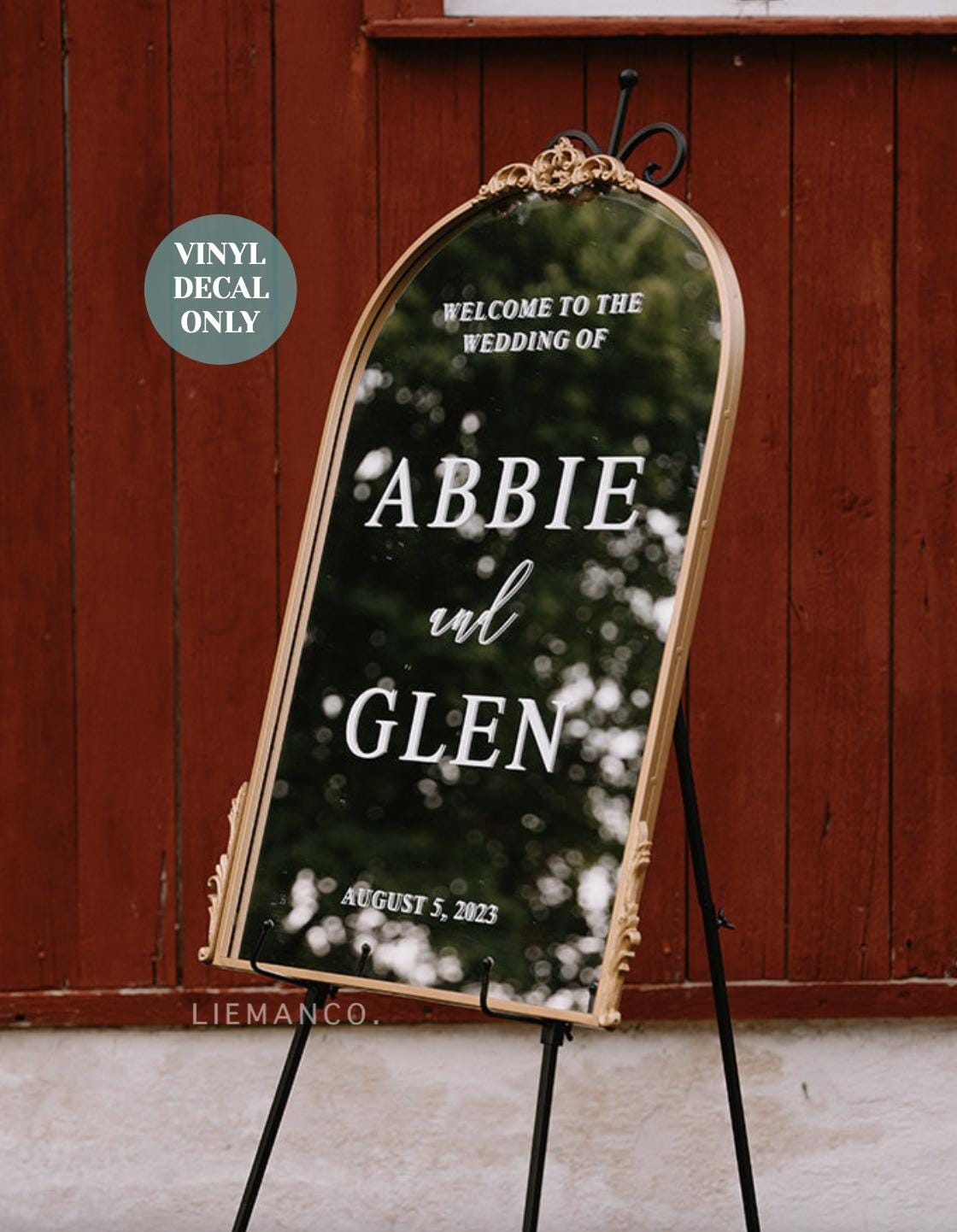 Elegant Wedding Mirror Decal for Welcome Sign Welcome to Our Wedding Entrance Mirror Personalised Vinyl DIY Wedding Reception Mirror Sign