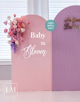 Adesivo Per Baby Shower Baby In Bloom Per Rivelazione Sesso - Decorazione Per Arco O Sfondo Con Stampa UV