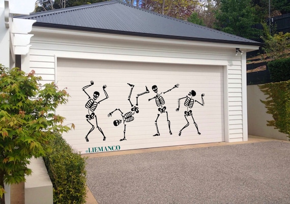 Large Dancing Skeleton Decal, Halloween Window, Door, Garage Decor