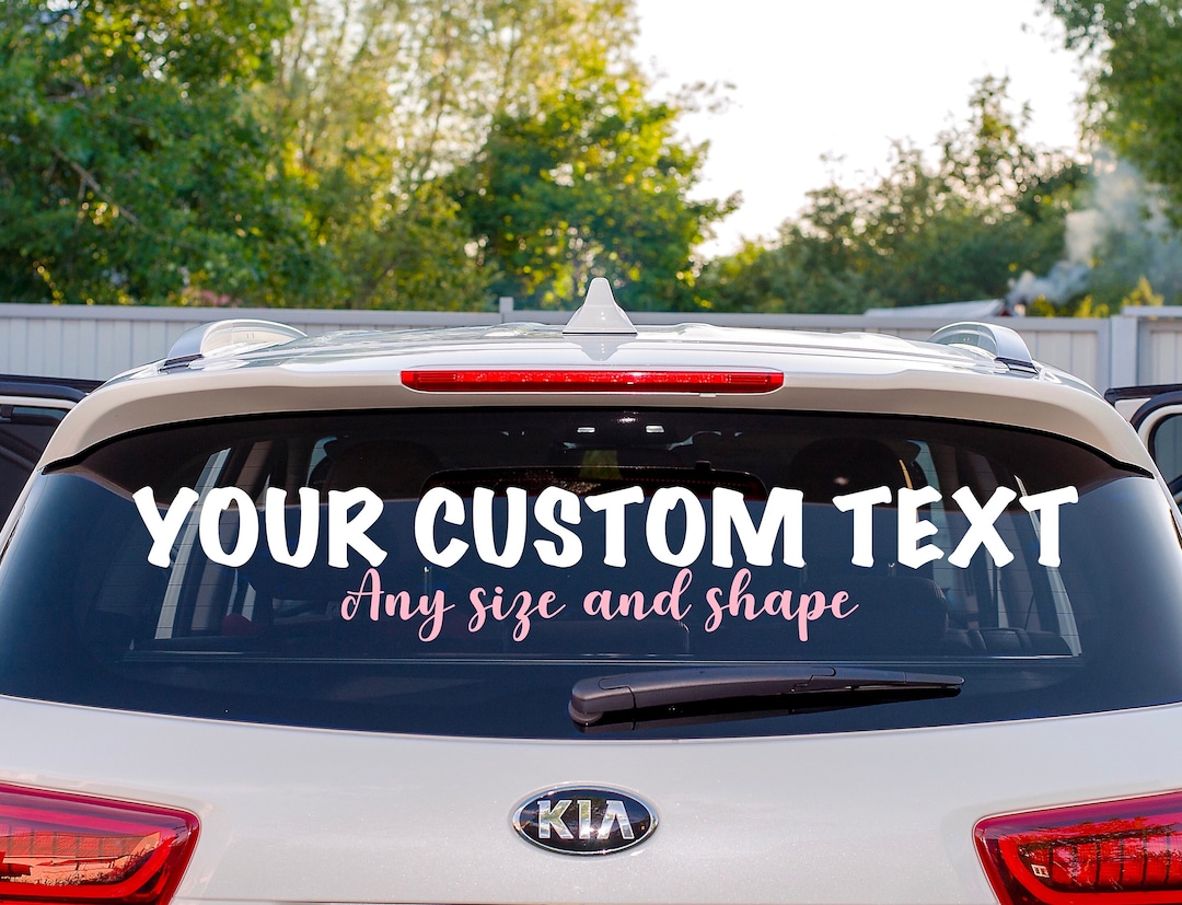 Personalised Car Decal, Custom Windshield Sticker, Large Vinyl for Shop ...