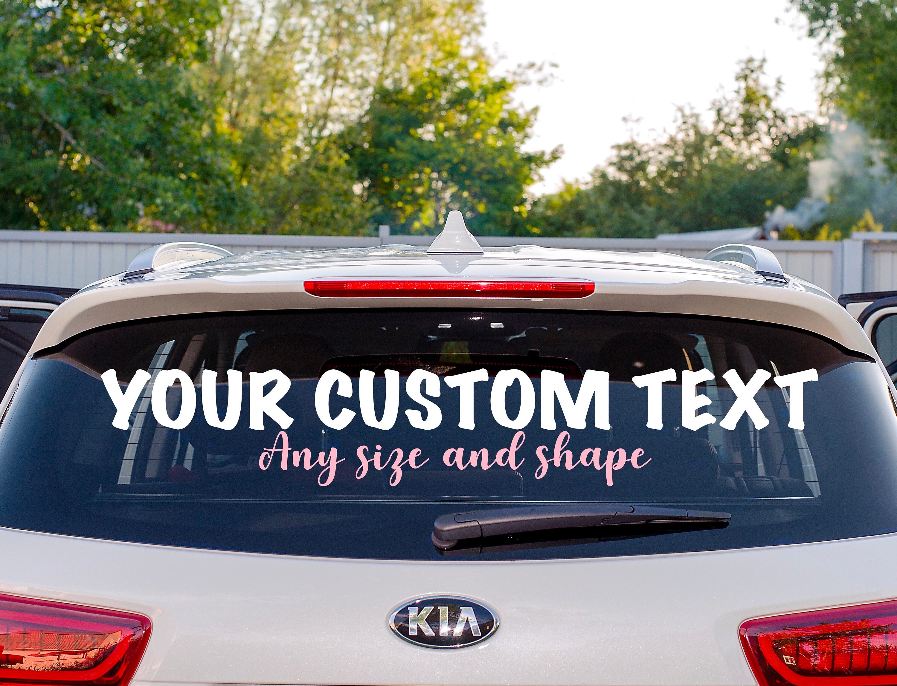 Personalised Car Decal Custom Windshield Sticker Large Vinyl Etsy