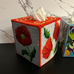 Poppy Flower Tissue Box Cover