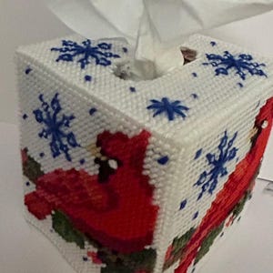Winter Cardinal Bird Tissue Box Cover
