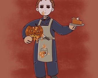 Michael Myers - Pumpkin Pie Chef Print