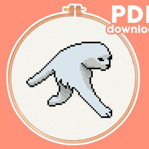 Two Leg Cat - Cursed, Cryptid Cat Meme - Funny, Modern, Subversive Cross Stitch Pattern - Digital PDF