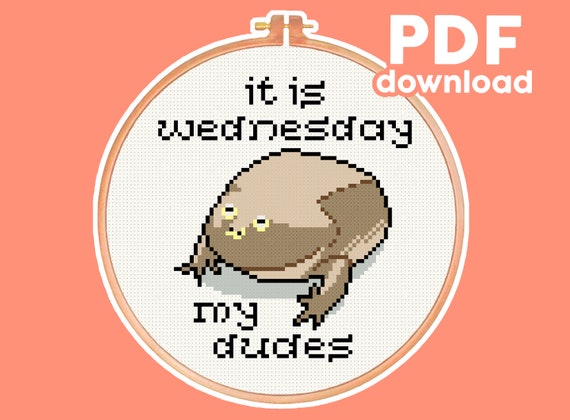 It Is Wednesday My Dudes Frog Meme Funny Modern Etsy