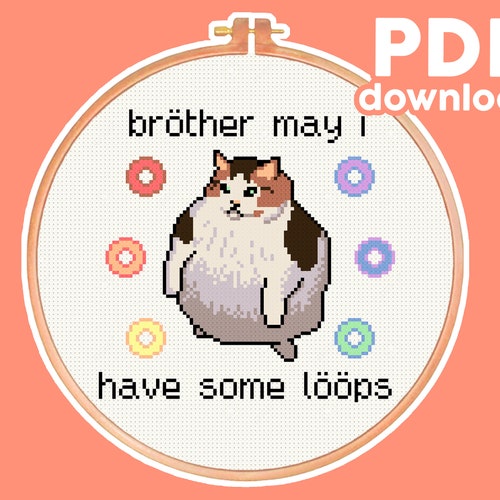Brother May I Have Some Loops Cat Meme Funny Modern - Etsy Brother May I Have Some Loops Cat Meme Funny Modern - Etsy