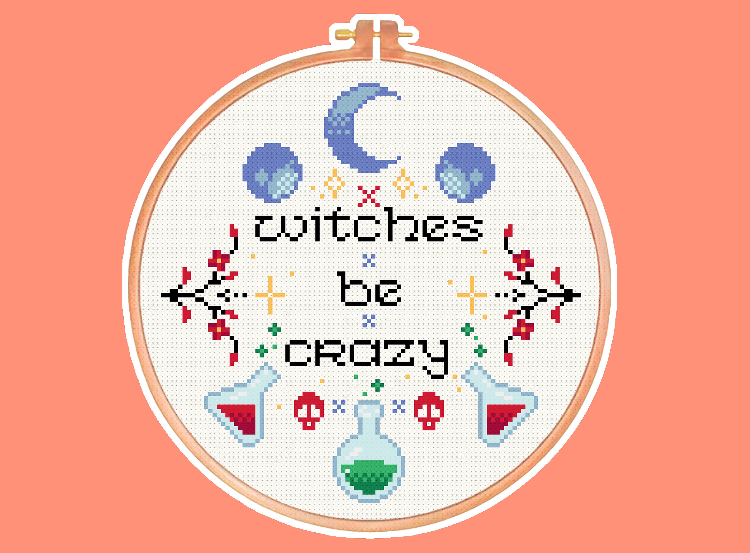 Cursed Emoji - Weird, Funny, Meme - Modern, Subversive Cross Stitch Pattern  - Digital PDF