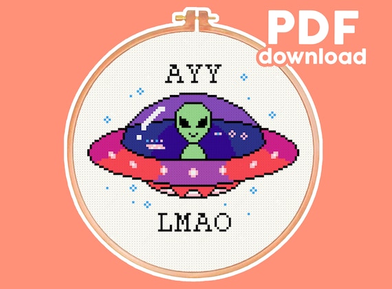Ayy Lmao Alien Meme UFO Space Scifi Funny Modern - Etsy Ayy Lmao Alien Meme UFO Space Scifi Funny Modern - Etsy