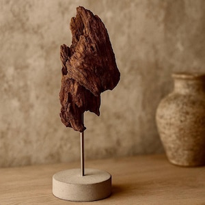 ESCULTURAS DE ARTISTAS VIKINGOS | Madera y hormigón | Arte nórdico marginal | Decoración wabi-sabi | Pieza única hecha a mano | Objeto de artista | Decoración de salón
