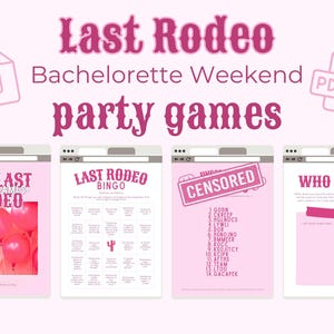 Last Rodeo Disco Cowgirl Bachelorette Printable Games | Digital Download Girls Night Games or Hen Do Party Hen Party Girls Trip Itinerary