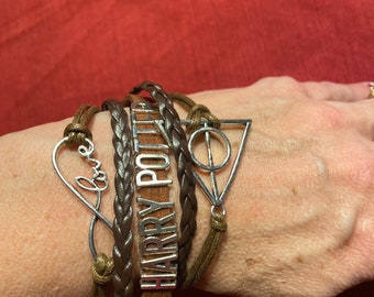 Handmade Infinity Liebe HP Vom Tod inspiriert Magier-Haus verstellbares Bettelarmband Hallows