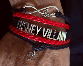 Pulsera con dije de villano de Disney hecha a mano - Amor infinito Mickey Mouse