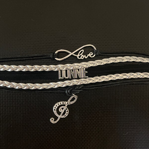 Handmade Infinity Music Love DONNIE NKOTB New Kids On The Block adjustable charm bracelet