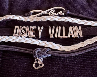 Pulsera con dije de villano de Disney hecha a mano, con el amor infinito de Mickey Mouse