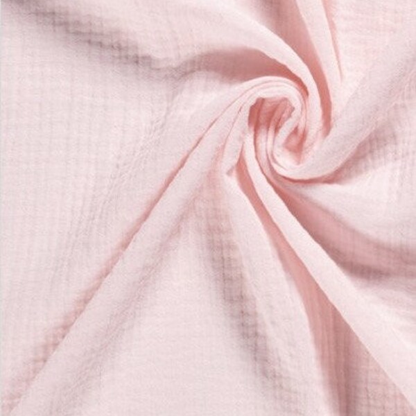 Tissu Double Gaze de Coton Rose pâle OEKO-TEX