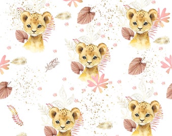 En Stock Tissu Coton Familyfabric Savane Gold Lionne