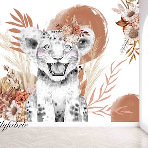 Familyfabric Vliestapete / Panorama-Wandpaneel für Kinderzimmer Terrakotta Bohemia Tiger