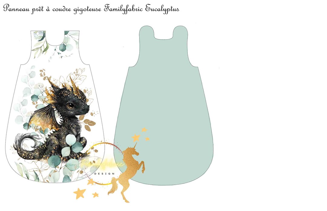 To Sew Eucalyptus Dragon Sleeping Bag Panel to Sew Etsy