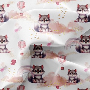 Motif sans couture pour bébé, répétitif, conception d'arc en ciel, louve, rose, anniversaire, fête, carte, numérique, forêt, décoration