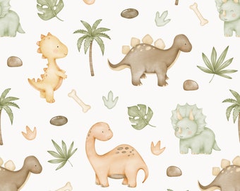 Dinosaur Cotton Fabric / Double Cotton Gauze / Jersey / French Terry / Waterproof Polyester / Minky Oeko-Tex 1