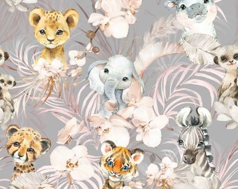 En Stock Familyfabric Coton Savane 2 Romantique Gris