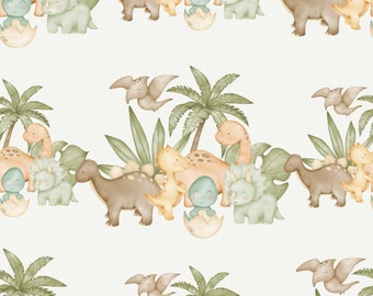 Dinosaur Cotton Fabric / Double Cotton Gauze / Jersey / French Terry / Waterproof Polyester /Minky Oeko-Tex 10