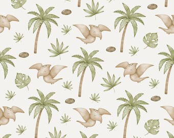 Dinosaur Cotton Fabric / Double Gauze Cotton / Jersey / French Terry / Waterproof Polyester /Minky Oeko-Tex 7