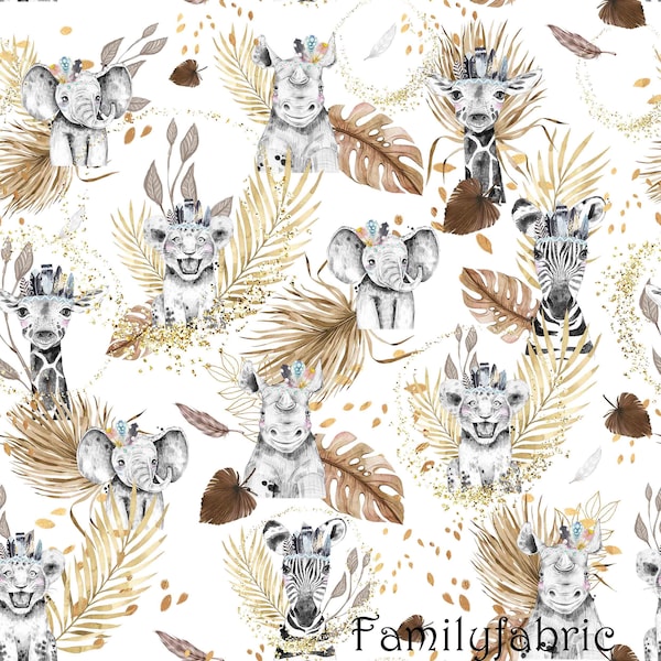 En Stock Exclusivité Tissu Coton Familyfabric Savane Or