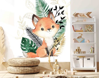 Familyfabric Non-Woven Wallpaper / Panoramic wall panel for children's bedroom Gold Forest Fox
