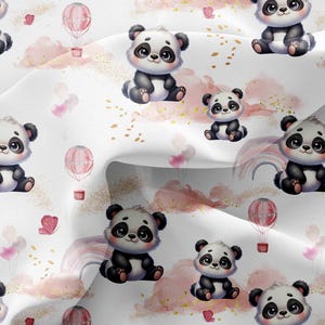 Motif sans couture pour bébé, répétitif, conception d'arc en ciel, panda, rose, anniversaire, fête, carte, numérique, forêt, décoration