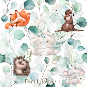 In Stock Familyfabric Cotton Babies Forest Eucalyptus